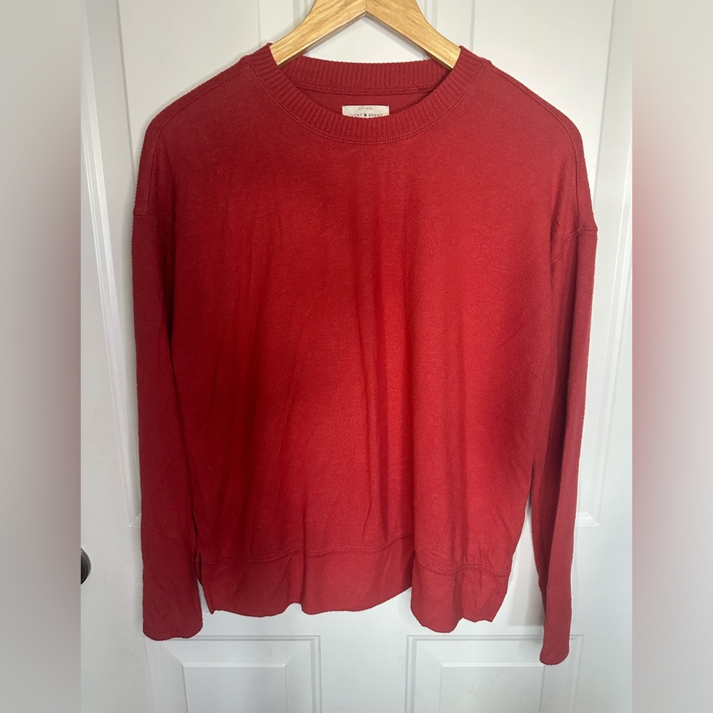 Lucky Brand Rust Crewneck Pullover Sweater